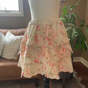American Eagle Outfitters Floral Mini Skirt - Cream and Pink NWOT